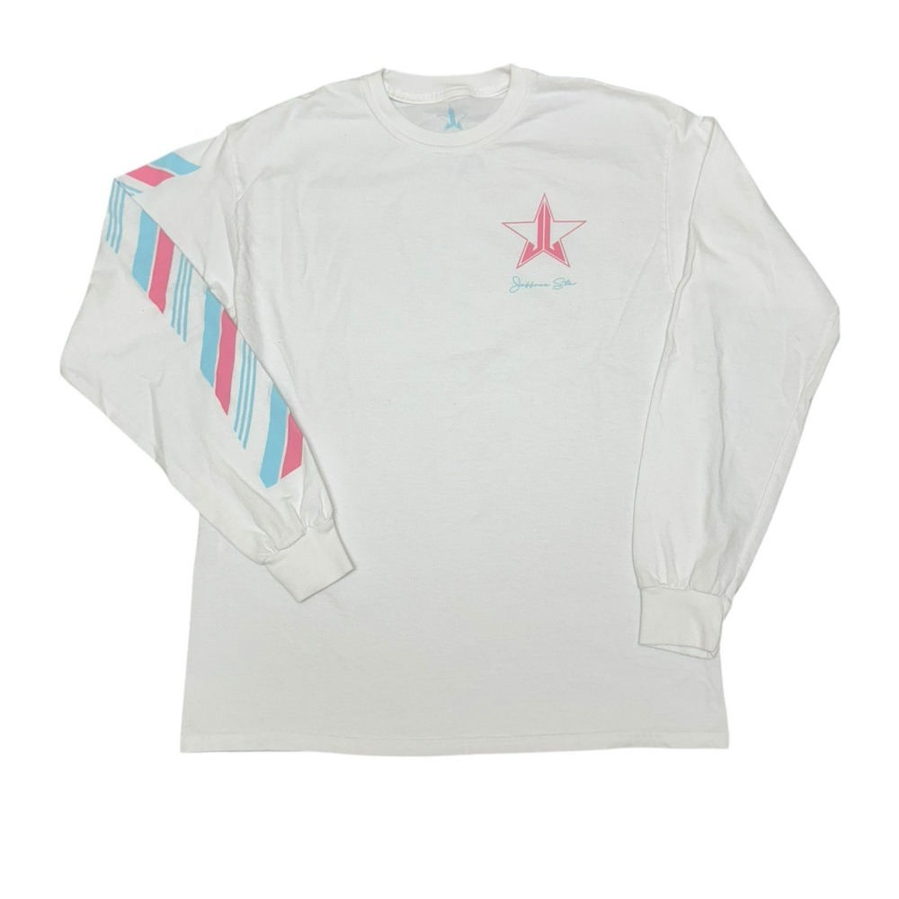 Jeffree Star Fashion‎ Shirt Unisex M White Snowflake Logo Graphic Long Sleeve